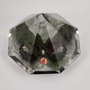 Vintage Acrylic Butterfly Paperweight Diamond Shape by Unique Mfg Canada